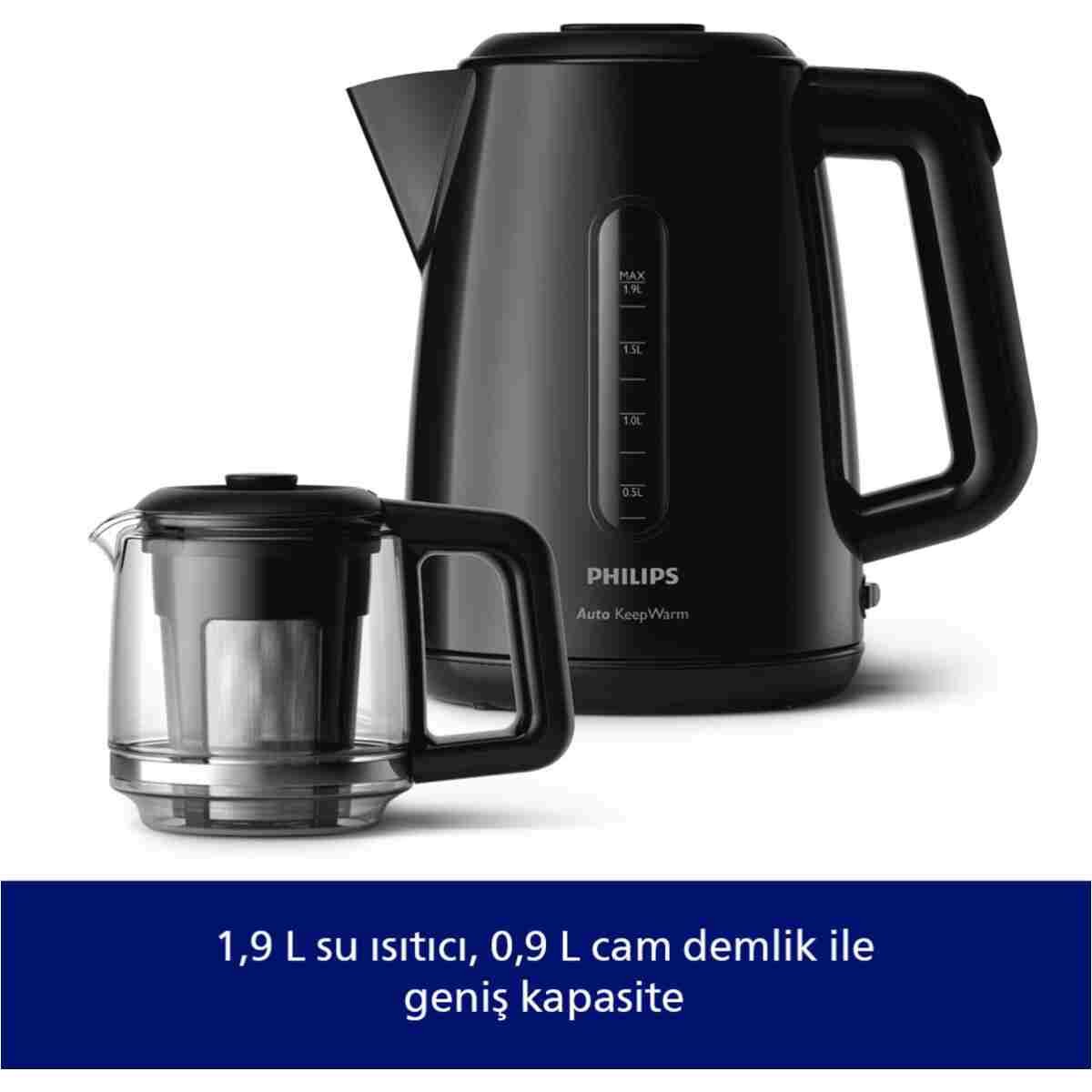 Philips Daily Collection Çay Makinesi, 1700W, 1,9 Lt Su Isıtıcısı, Otomatik Sıcak Tutma, HD7301/00 - Görsel 3