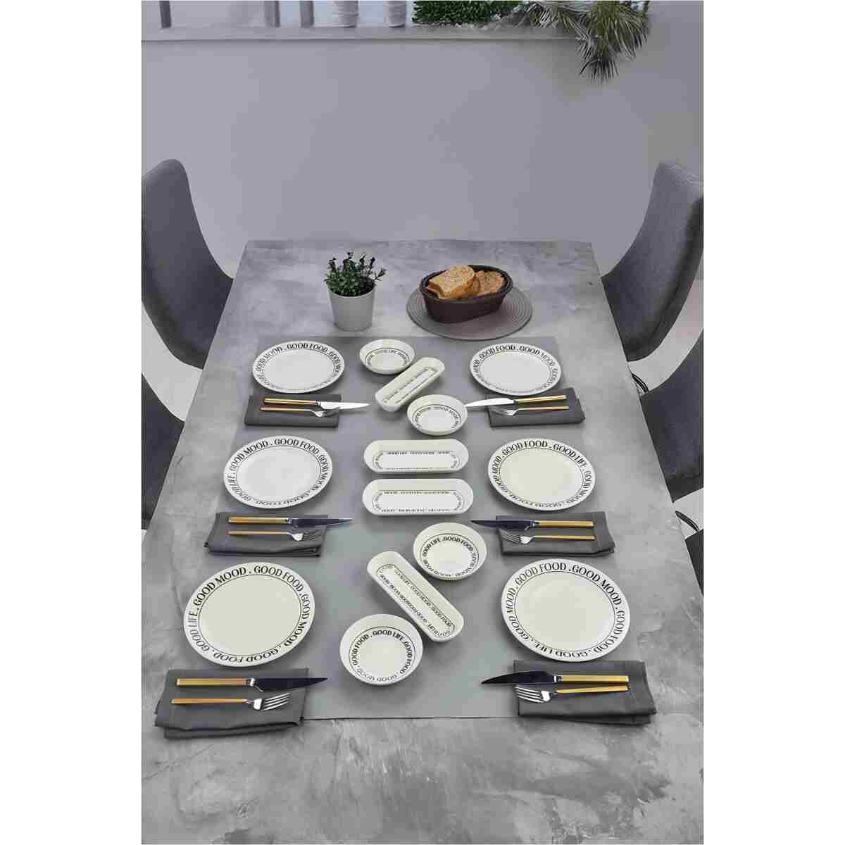 ers erbaşlar Good Food, Good Mood 14 Parça 6 Kişilik Kahvaltı Takımı, Seti - Görsel 7