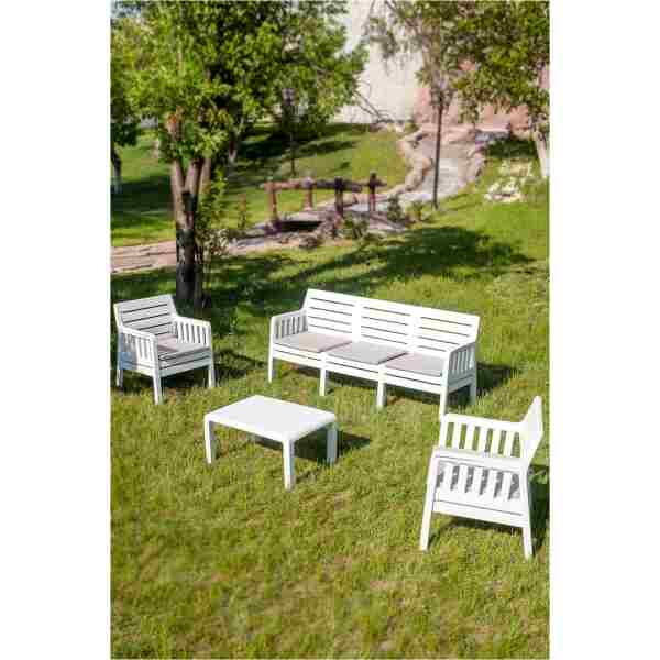 Modalife Lara 3 1 1 S Bahçe Takımı Beyaz