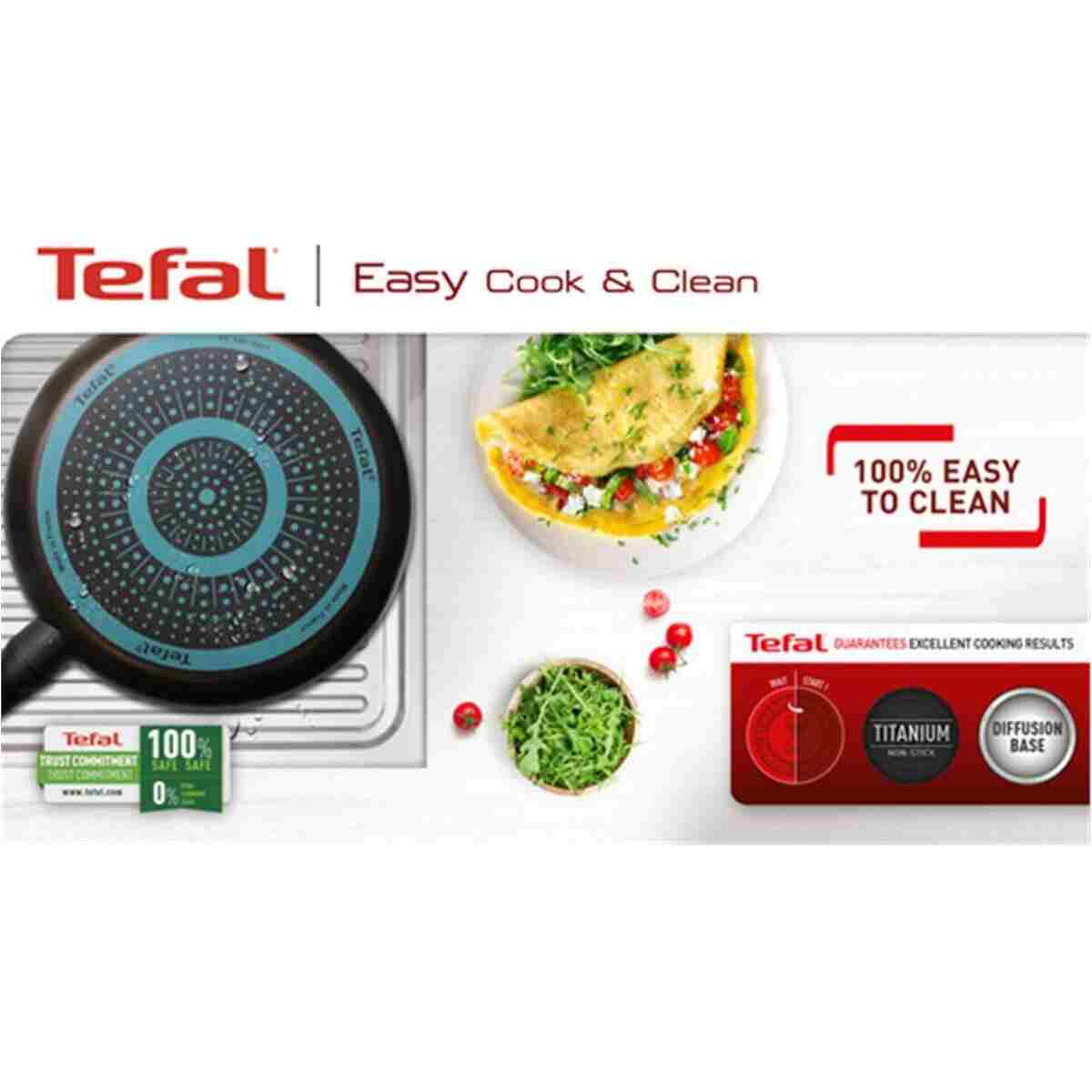 TEFAL Titanyum 1X SimpleCook 28 Cm Difüzyon Tabanlı Wok Tava - 2100118533 - Görsel 7