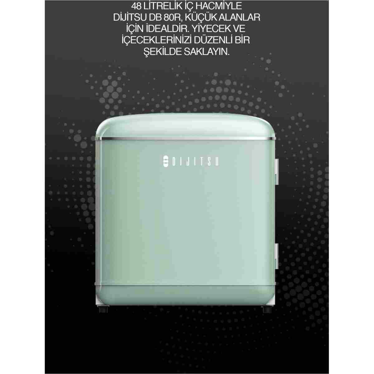 Dijitsu Db80rgr Retro Yeşil Mini Buzdolabı - Görsel 3