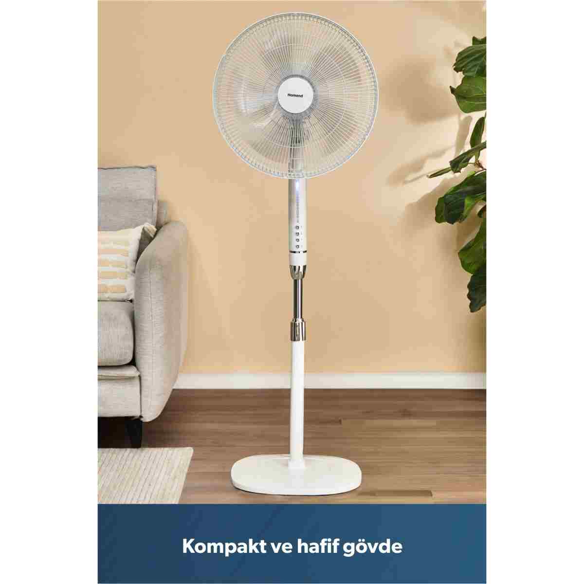 HOMEND Fanomen 9010h Hız ve Açı Ayarlı Döner Başlıklı Ayaklı Vantilatör 55W - Görsel 17