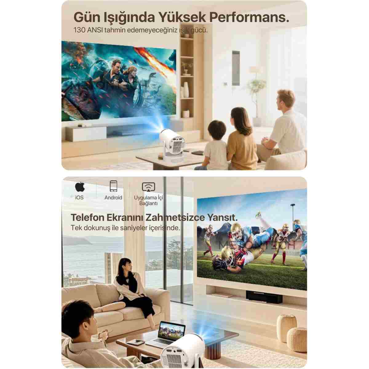 METONTECH Bataryalı Taşınabilir Android Projeksiyon Cihazı 2026 Seri | 4K Destekli WiFi Bluetooth, Ev Sineması - Görsel 13