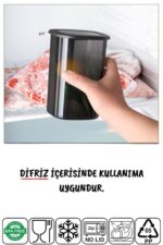 Nandy Home Etiketli 12 Adet 1200 Ml Ekonomik Kırılmaz Antrasit Saklama Kabı - Görsel 7
