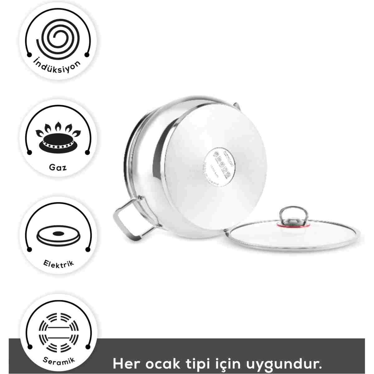 Karaca Pişir Sakla V2 13 Parça Indüksiyon Tabanlı Çelik Tencere Seti - Görsel 3
