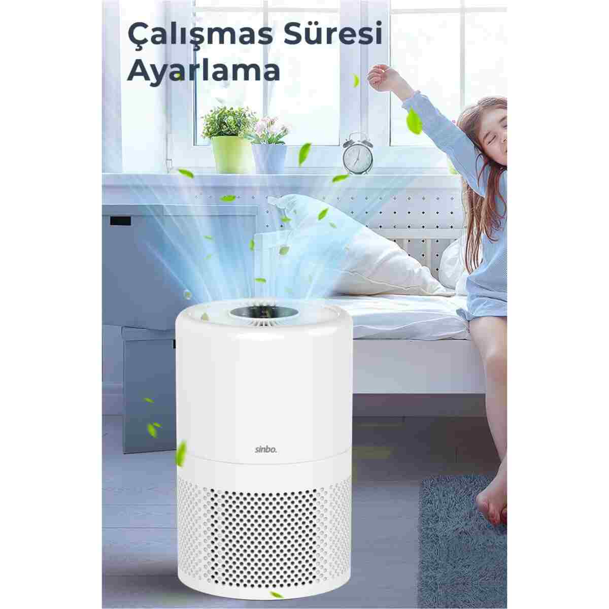 Sinbo SAP-5507 HEPA H13 Filtreli Hava Temizleyici Beyaz – Toz / Koku Giderici, Sessiz ve Enerji Tasarruflu - Görsel 5