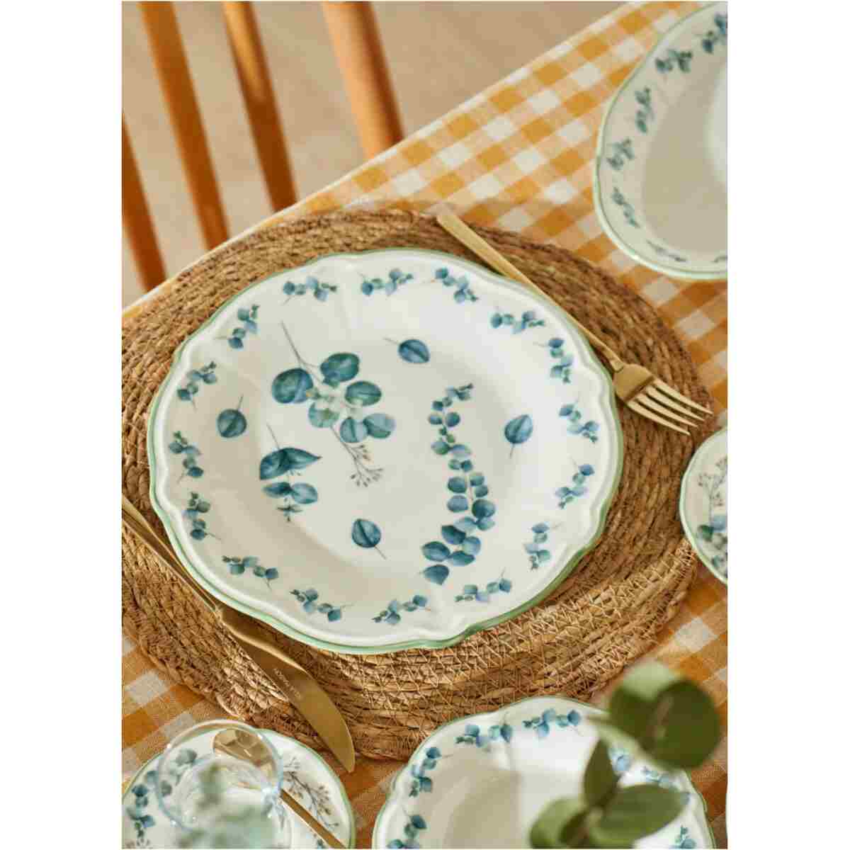 Bella Maison Ocaliptus Stoneware 26 Parça 6 Kişilik Kahvaltı Takımı Yeşil - Görsel 5