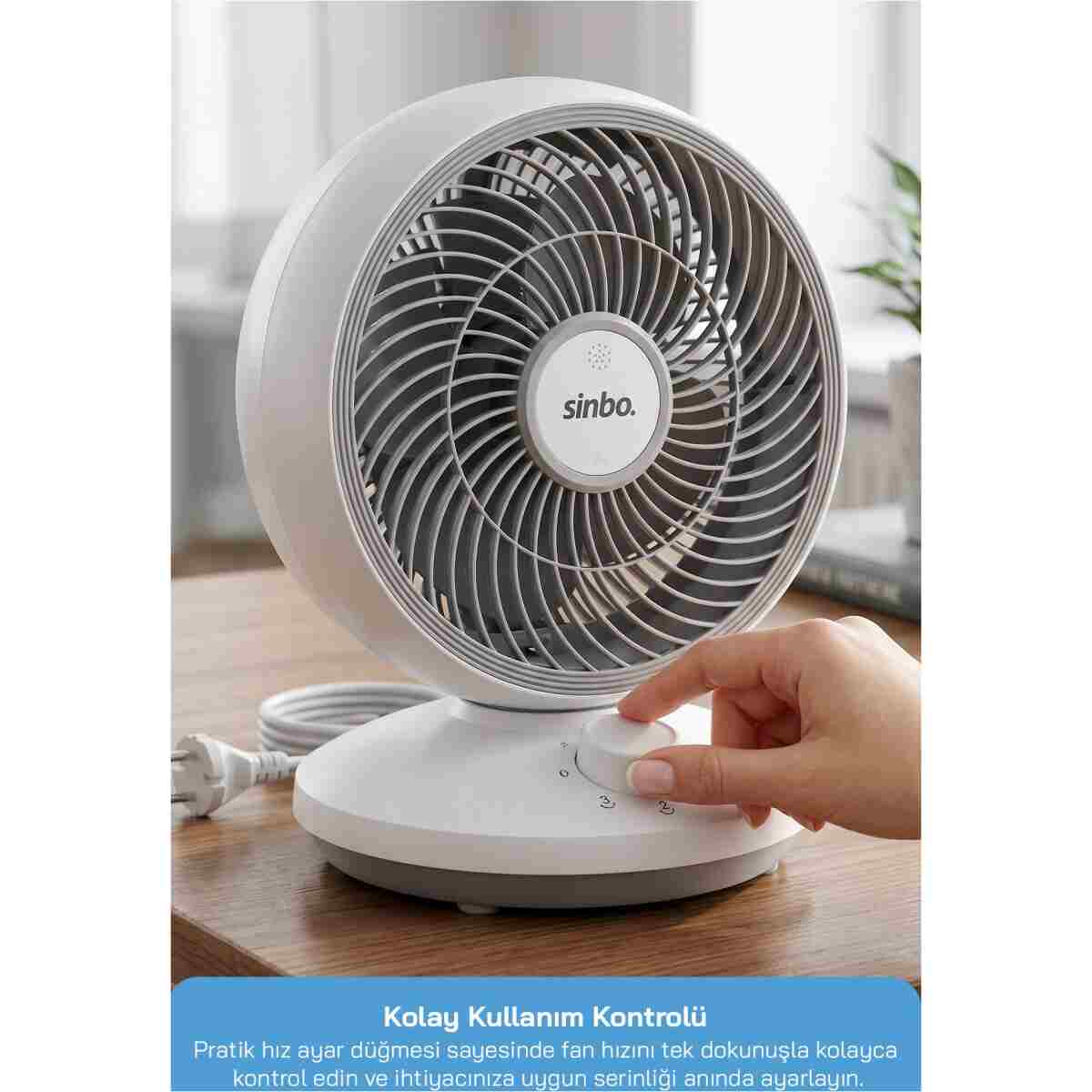 Sinbo SF-7701 Sessiz Mini Vantilatör Aroma Terapi Koku Yuvalı Otomatik Salınımlı Masaüstü Fan - Görsel 4