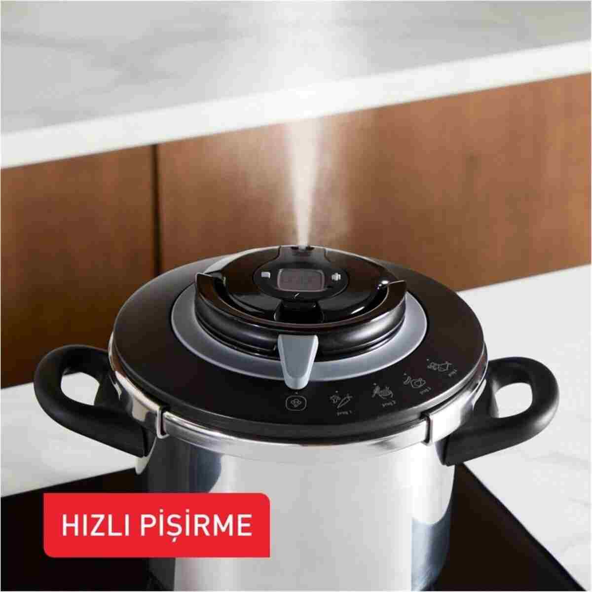 TEFAL Clipso Chef 6 Litre + 4,5 Litre Düdüklü Tencere Seti - 1510002674 - Görsel 5