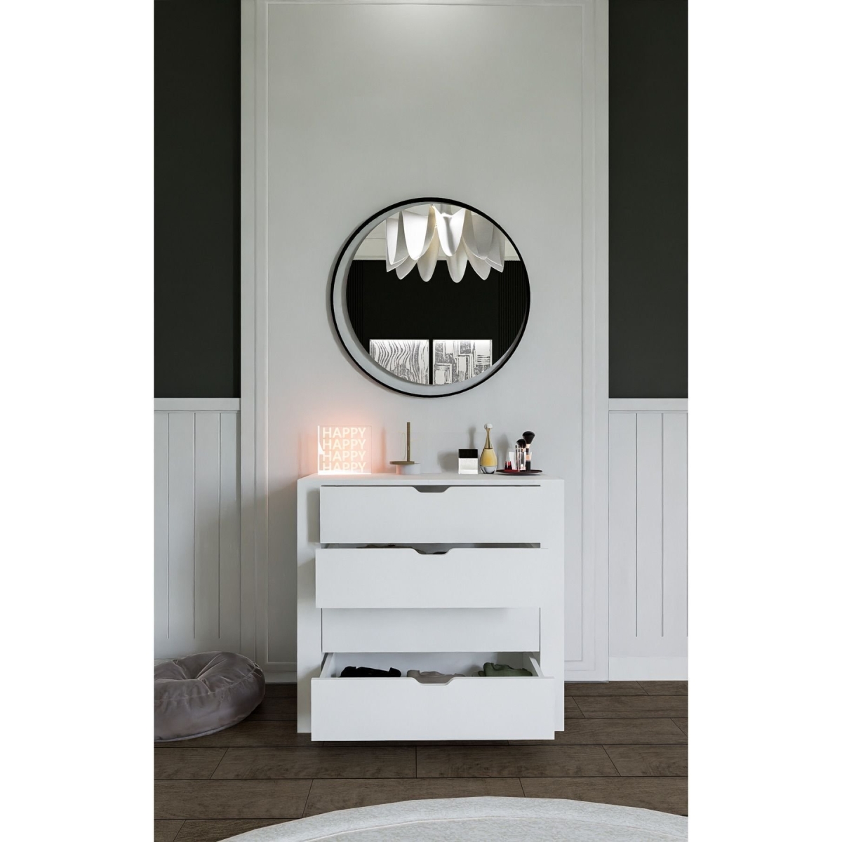 midoser Duru Beyaz 4 Çekmeceli Şifonyer Yatak Odası Bebek Odası Beyaz 90 X 85 Cm - Görsel 4