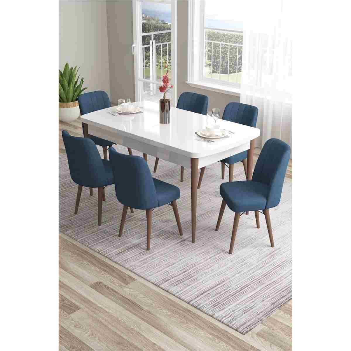 MEDA CONCEPT 80x130(KAPALI) 80x170(AÇIK) Yemek Odası Takımı Mutfak Masası Takımı Yemek Masası 6 Kişilik - Görsel 8