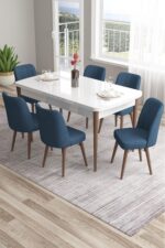 MEDA CONCEPT 80x130(KAPALI) 80x170(AÇIK) Yemek Odası Takımı Mutfak Masası Takımı Yemek Masası 6 Kişilik - Görsel 8