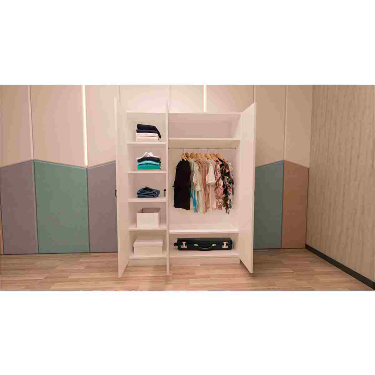 Ninnimo 4 Parçalı Beyaz Mdf Yaşam Genç Odası Takımı (karyola 90x190, Gardırop, Kitaplık Ve Çalışma Masası) - Görsel 5