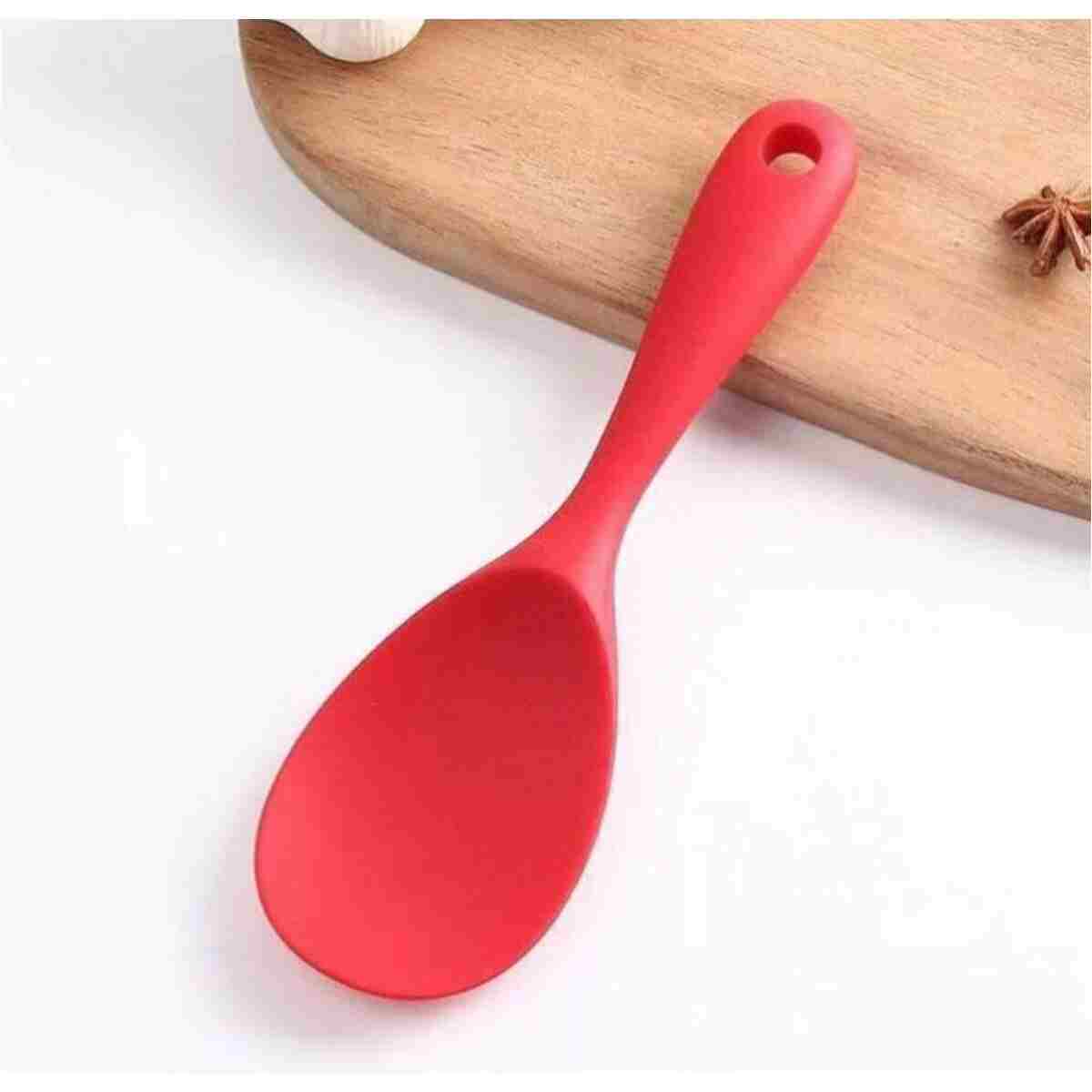 BRE HOME 22 cm ultra sert uçlu silikon pilav kaşığı yüksek ısıya dayanıklı Yanmaz Yapışmaz - Görsel 10
