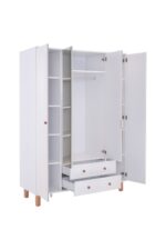 Kilim Mobilya Bohera Plus Aynalı Dört Kapaklı Dolap (MDF kapaklı, yüksek ayaklı, iki çekmeceli, 200cm yükseklikte) - Görsel 4