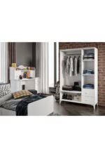 WENCE Akasya Modern Genç Odası Takımı Beyaz - 4 Parçalı Ve Tamamı 1. Kalite Mdf - Görsel 2