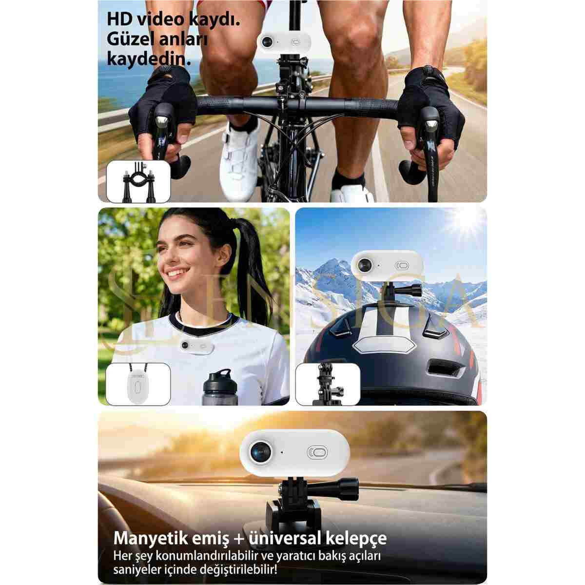 EN SİGA WiFi Spor Kamera 4K Manyetik Mini Aksiyon Kamera Ultra HD H.265 Taşınabilir Vlog Kamera - Görsel 7