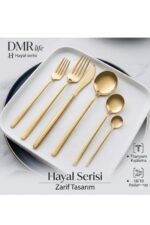 Demir Çeyiz Dmr Life Hayal Model Titanyum Gold 36 Parça 6 Kişilik Çatal Kaşık Bıçak Takımı Kutulu (18/10) - Görsel 4