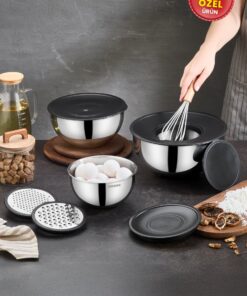 Kahramanlar Chef Mix 9 Parça Rendeli Karıştırma Ve Saklama Kabı
