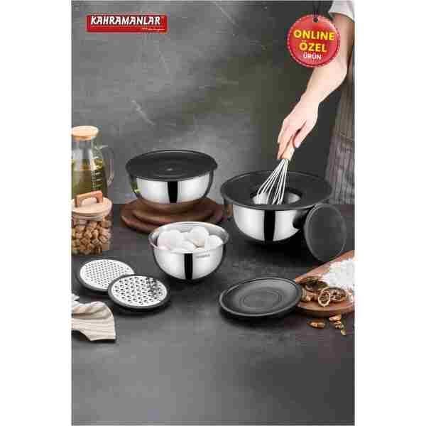 Kahramanlar Chef Mix 9 Parça Rendeli Karıştırma Ve Saklama Kabı