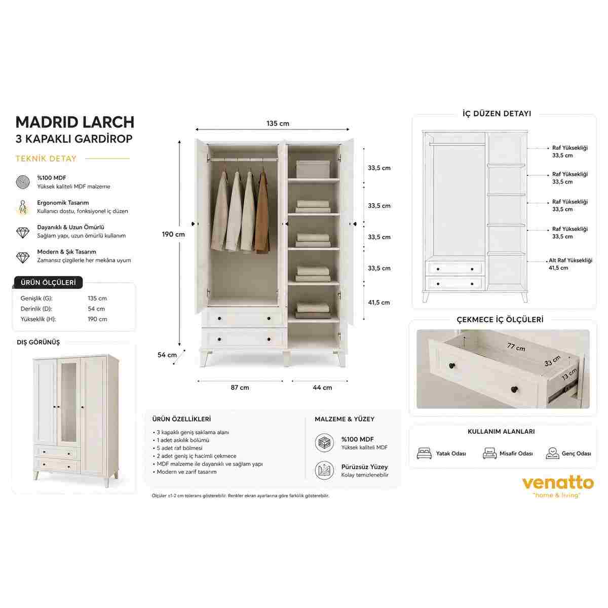 VENATTO madrid life genç odası (%100mdf) - Görsel 3