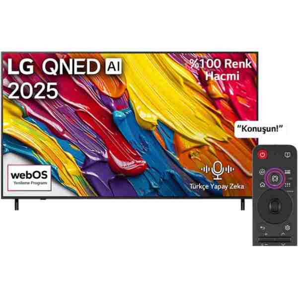 LG 65QNED82A6B 65 inç 165 Ekran Uydu Alıcılı 4K Smart TV AI Sihirli Kumanda HDR10 webOS QNED TV 2025