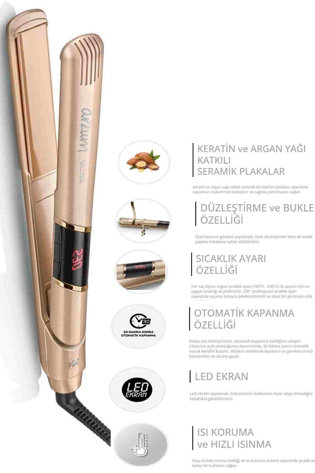 Arzum Belisa Saç Düzleştirici Keratin Seramik Plaka - AR5024 - Görsel 3