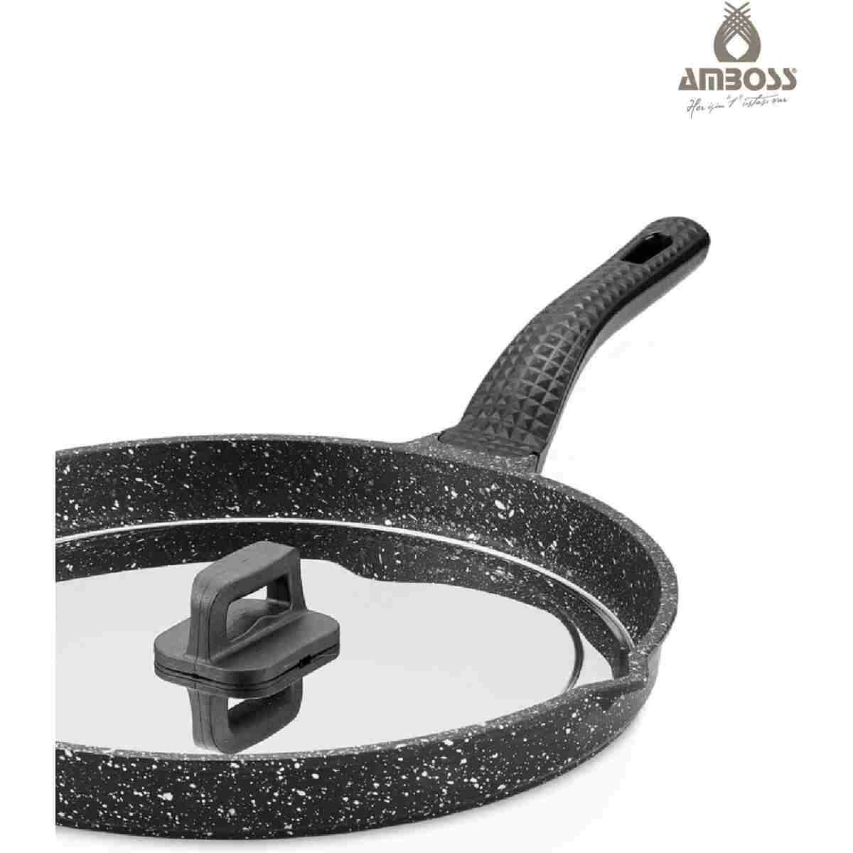 Amboss Döküm Granit Kapaklı Balık Tavası 34 cm - Görsel 15