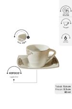 Karaca Nazende 6 Kişilik Kahve Fincanı Takımı 80 ml - Görsel 8
