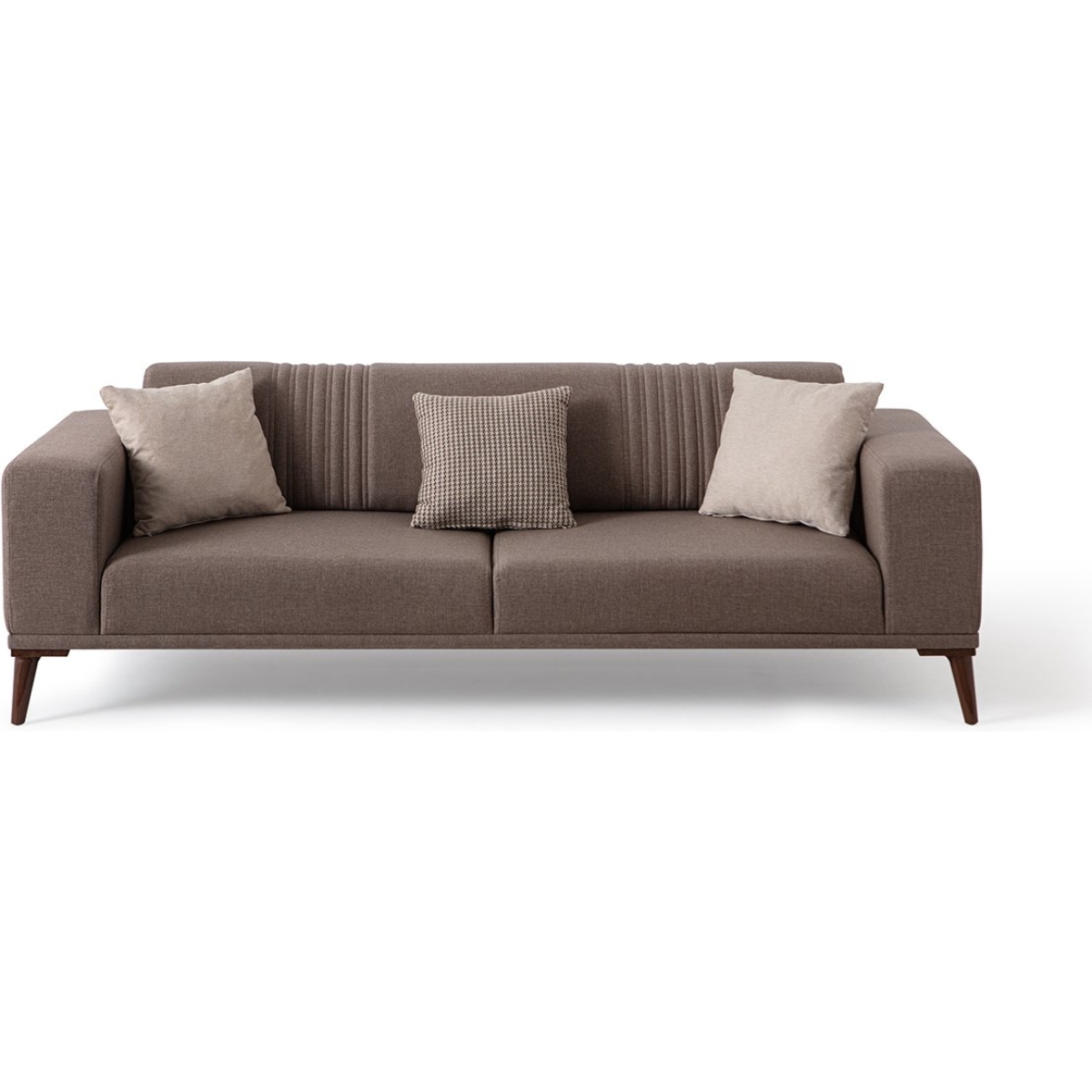 EDSY HOME Regnar 3+3+1+1 Koltuk Takımı Kahverengi - Sütlü Kahve - Görsel 8