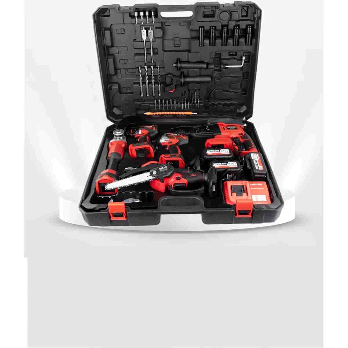 KİMMEER PLUS Profesyonel 21V Matkap Hilti Taşlama Somun Sıkma Testere 5'lı Set - Görsel 2