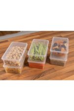 SUPERPUP 10 Adet Saklama Kabı Gıda Kahve Yemek Kapaklı Kilitli Dondurcuya Uygun 2. Litre (23X14X8 CM) - Görsel 7
