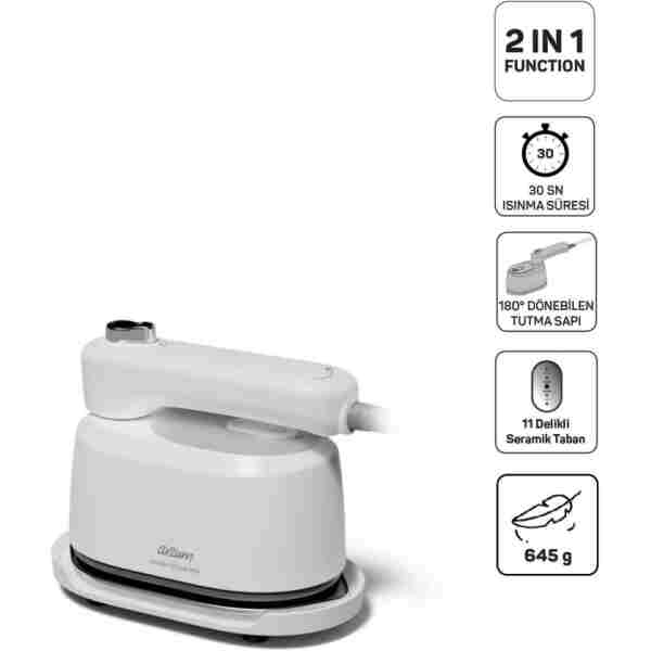 Arzum AR6055 Handy Steam Mini Buharlı Düzleştirici ve Seyahat Ütüsü, Dikey Buharlı Kırışık Giderici