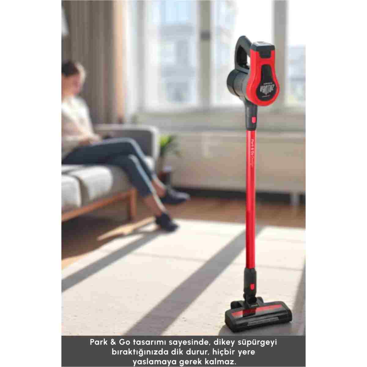 Karaca Vantuz Power Up Dikey Süpürge Imperial Red 350 W - Görsel 4