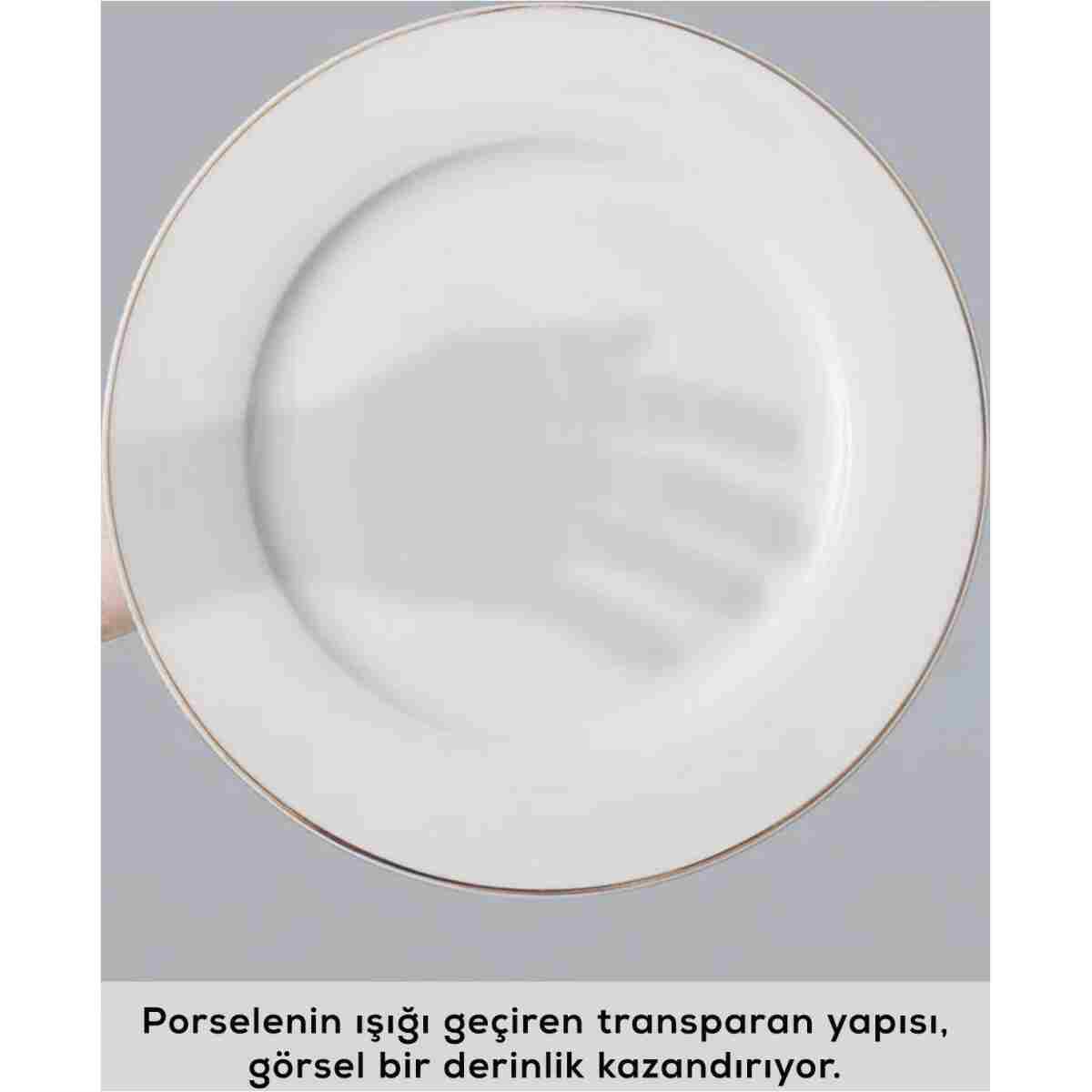 Karaca Elegance Bone Lexi 56 Parça 12 Kişilik Yemek Takımı Gold - Görsel 12