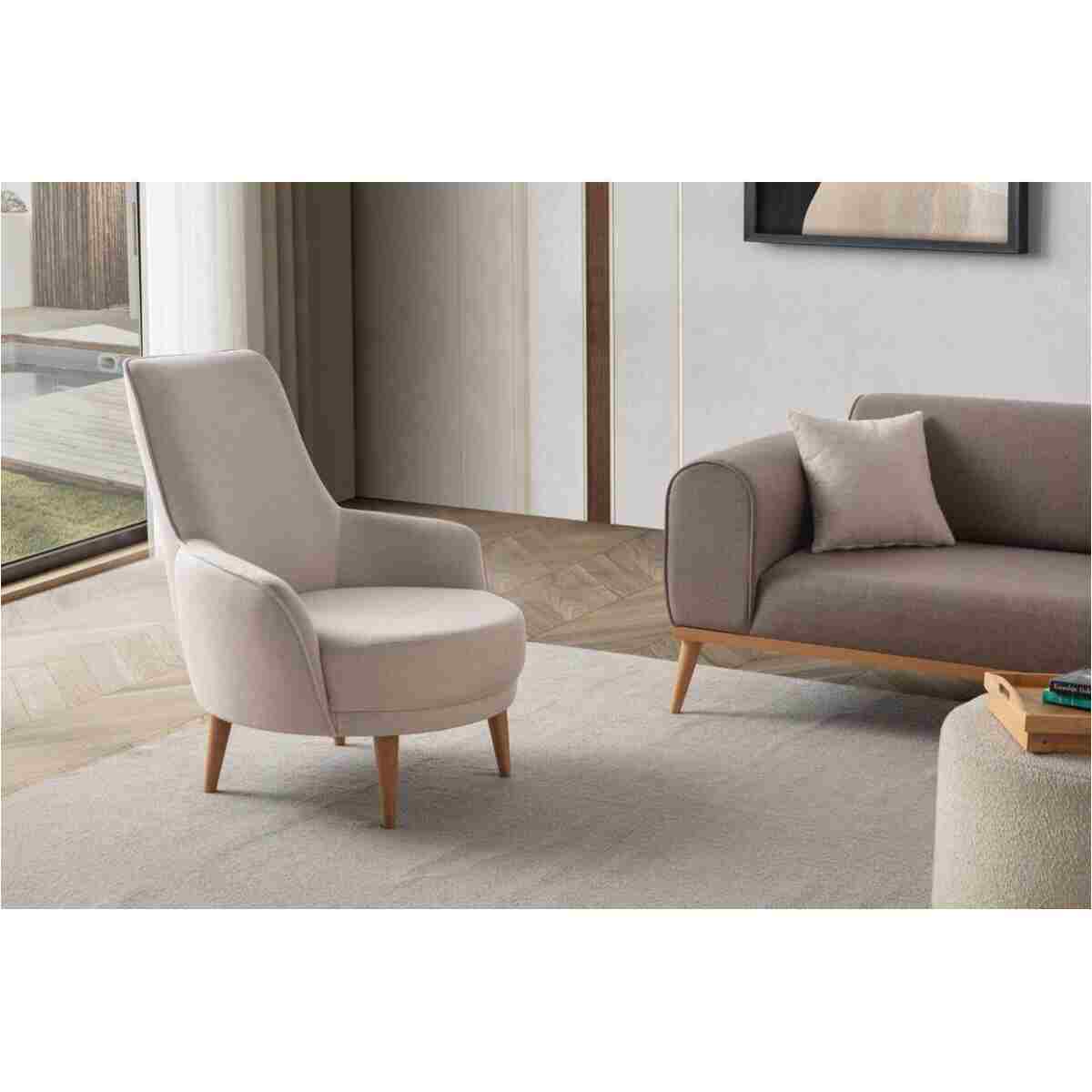 EDSY HOME Rebull 3+3+1 Koltuk Takımı Kahverengi + Sütlü Kahve - Görsel 8