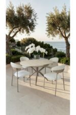 fursimo Adore Serisi Açılabilir Yemek Masası Takımı 100x100 → 135x100 cm | 1. Sınıf MDF Lak Panel | Metal Ay - Görsel 4