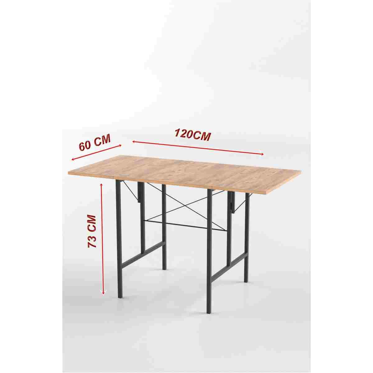 Retodesign RETODESİGN YILDIZ KATLANIR MUTFAK MASASI 2 SANDALYELİ TAKIM 1626 - Görsel 5