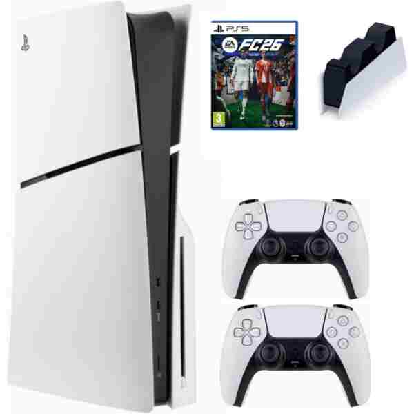 Sony Playstation 5 slim cd EN YENİ versiyon 2025 model 2 Dualsense şarj istasyonu fc26