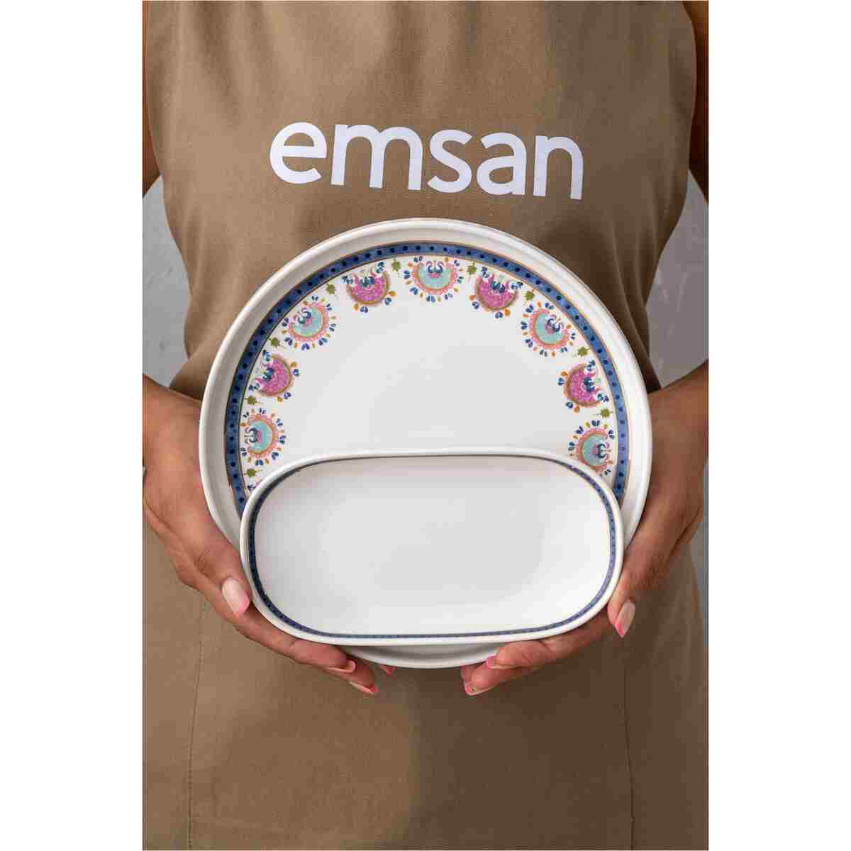 Emsan Ethnic Pink Porselen 32 Parça 6 Kişilik Kahvaltı / Servis Takımı - Görsel 15