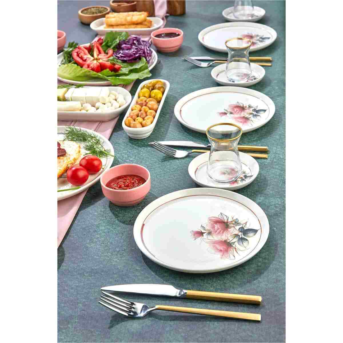 EMBazaar 23 Parça 6 Kişilik Stackable Elegance Premium Kahvaltı Takımı Kahvaltılık Tabak Seti Sunum Set - Görsel 13