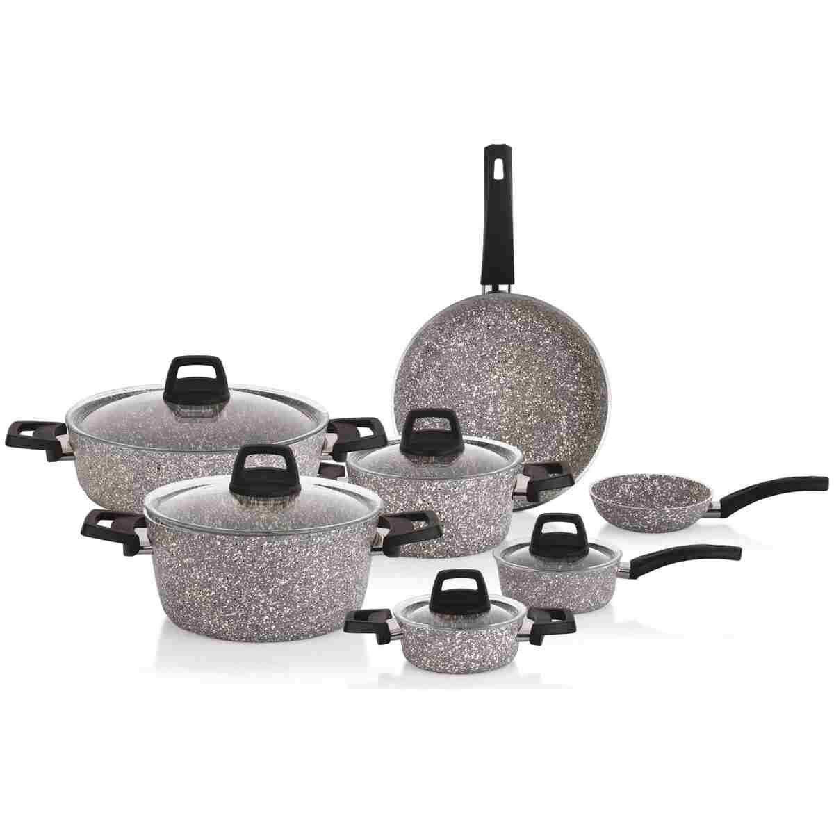 Taç MasterCook Family 12 Prç Granit Tencere Seti Gri - Görsel 2