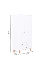 Kilim Mobilya Bohera Bohem Üç Kapaklı Dolap (MDF kapaklı, yüksek ayaklı, iki çekmeceli , 200cm yükseklikte) - Görsel 7