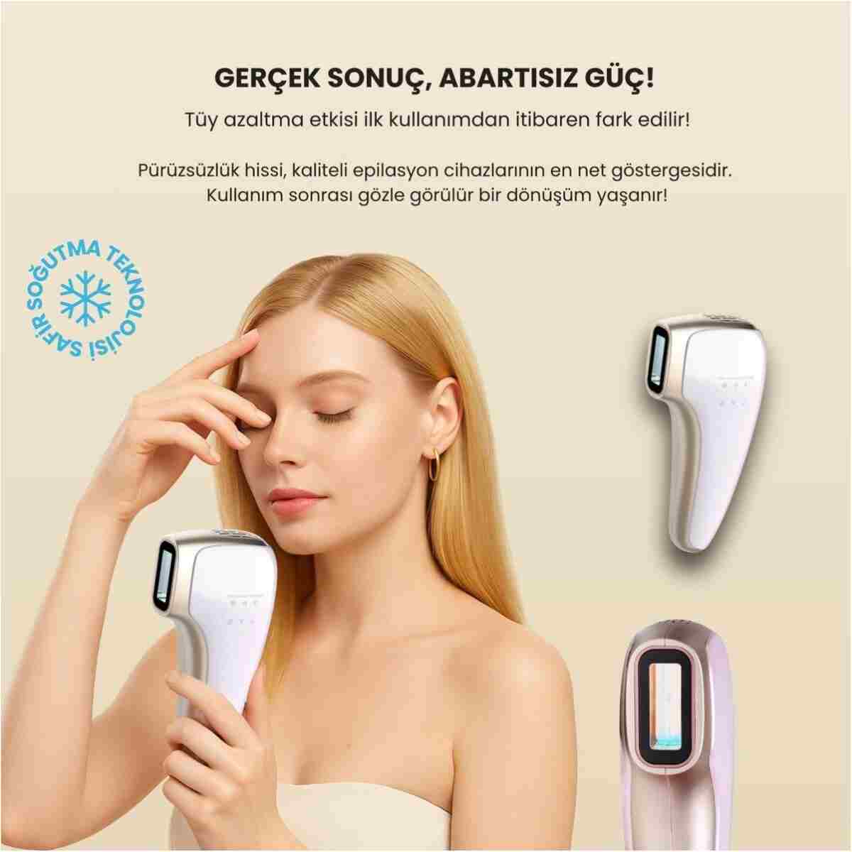 Mieco Safir Soğutma Özellikli ipl Lazer Epilasyon Aleti (Safir Cam)-Lila + Gözlük ve Çanta Hediyeli - Görsel 4