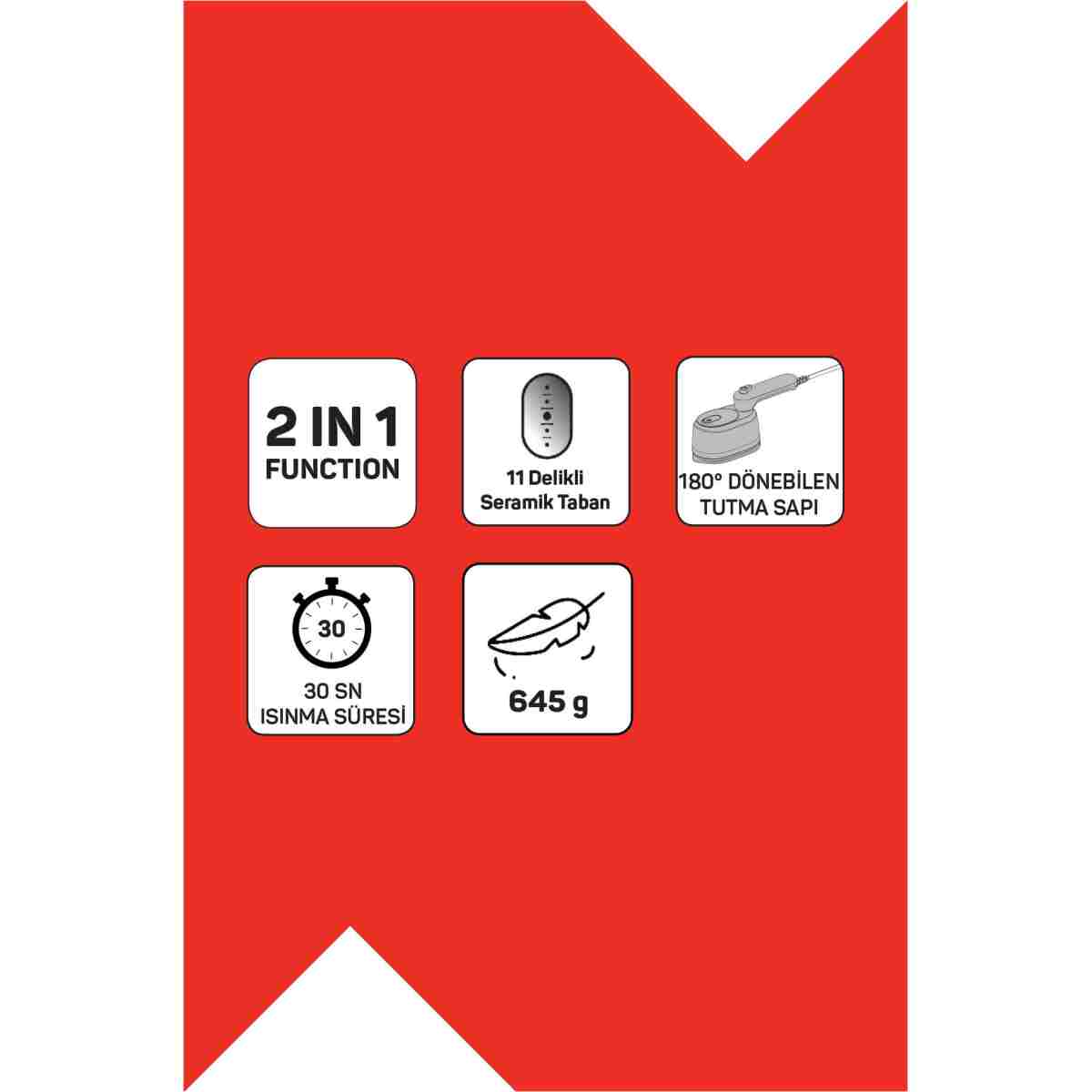 Arzum AR6055 Handy Steam Mini Buharlı Düzleştirici ve Seyahat Ütüsü, Dikey Buharlı Kırışık Giderici - Görsel 11