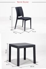 MOBETTO Home Rattan 4 Kişilik Bahçe Balkon Masa Takımı, Rattan Masa Seti ( CAMSIZ ) - Görsel 5