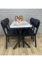 BAMBEDS MOBİLYA Masa Takımı, Yemek Masası, Mutfak Masası, 60*120Beyaz Elma 4lü Sandalye - Görsel 5