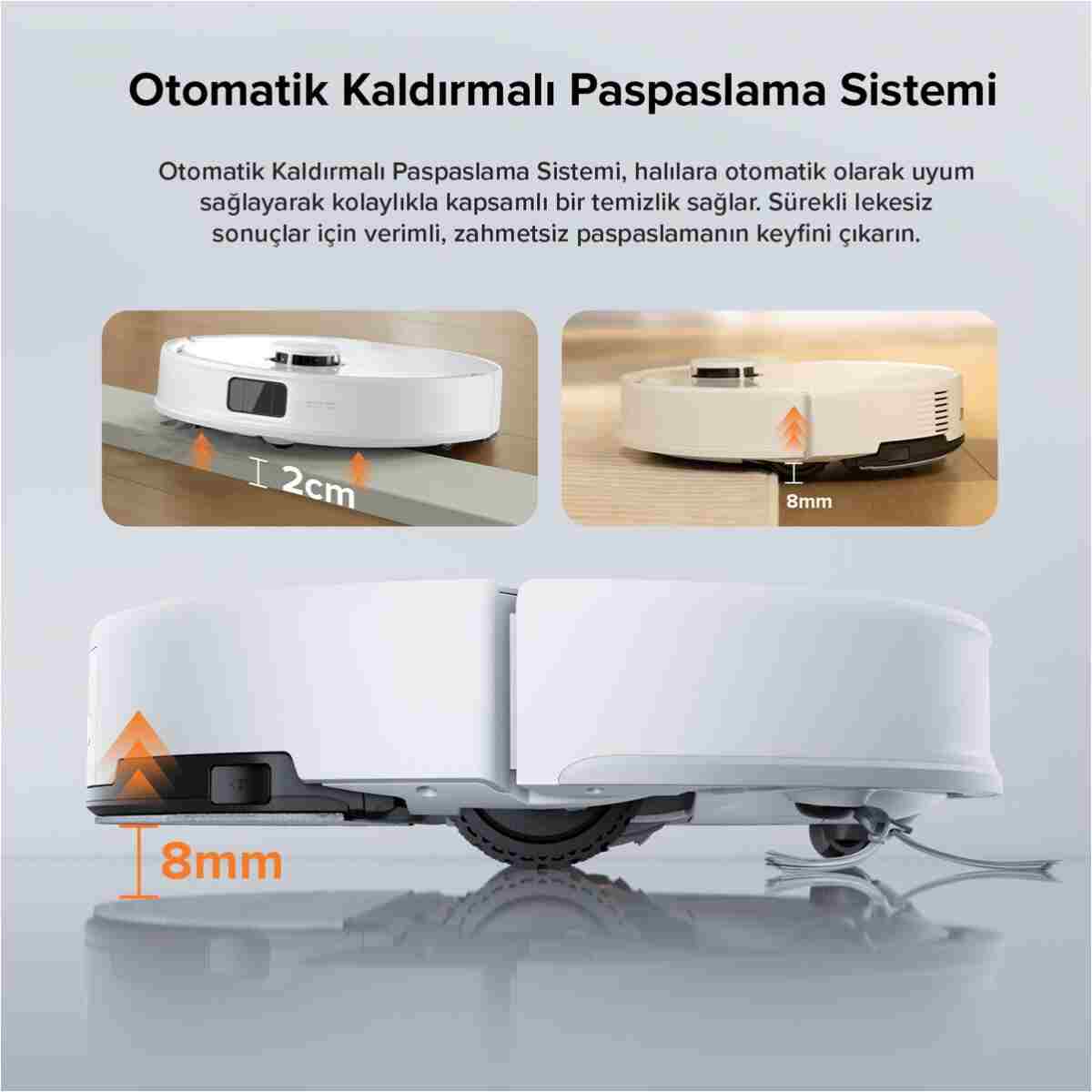 Roborock Vacuum Q8 Max Pro Robot Süpürge Beyaz - Görsel 10