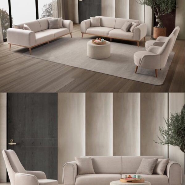 EDSY HOME Rebull 3+3+1+1 Koltuk Takımı Sütlü Kahve