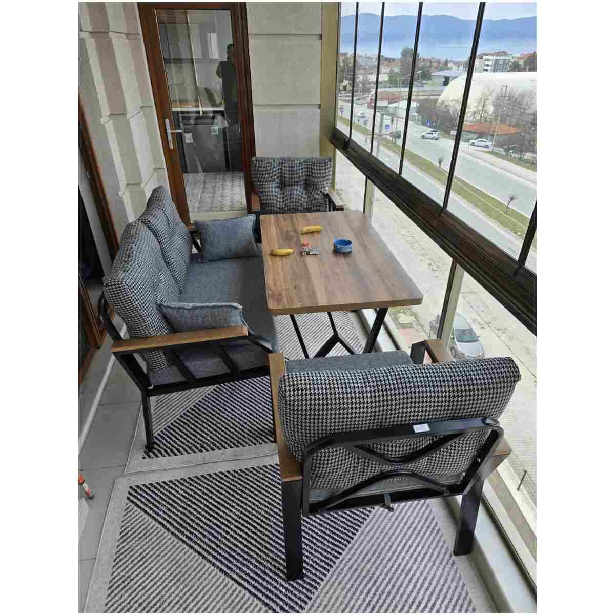 Tu Tienda NERGİZ 2+1+1+MASA(70X120) BAHÇE BALKON MUTAK TAKIMI,KAZAYAĞI KUMAŞ - Görsel 3